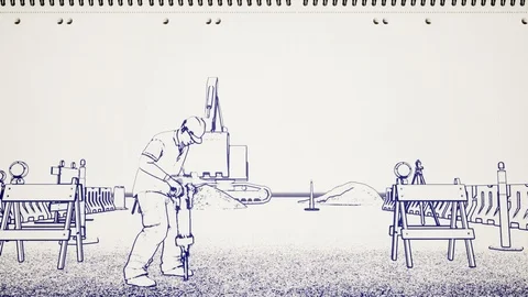 Under construction 3d animation Video stock 103160526