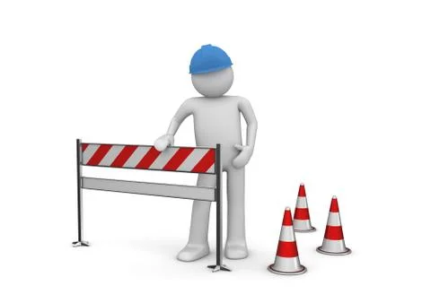 Under construction (3d isolated characters, business series) Stock Illustration