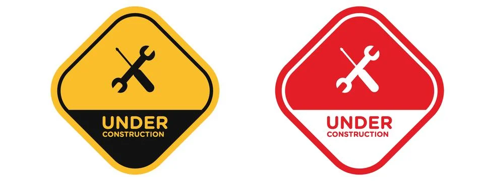 Under construction alert emphasizing safety due to ongoing construction work 스톡 일러스트