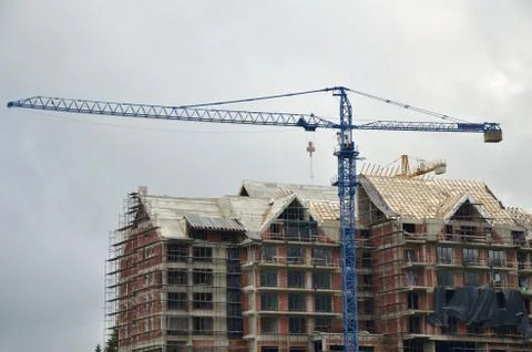 Under construction and crane Stock Photos