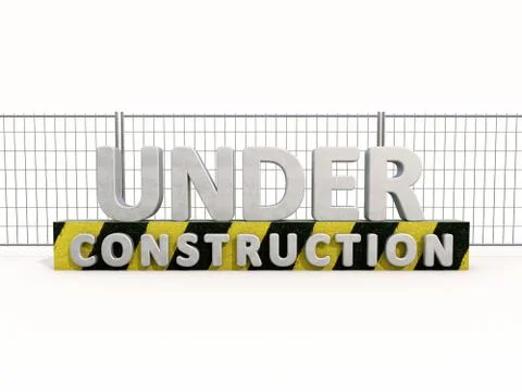 Under construction and fence Ilustración de archivo