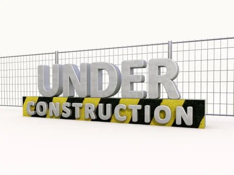 Under construction and fence Ilustración de archivo