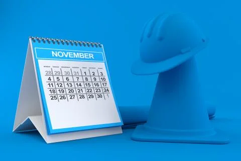 Under construction background with calendar Stock Illustration