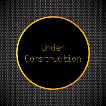 Under construction background with chrome metal grid design, vector illustrat Stock Illustration