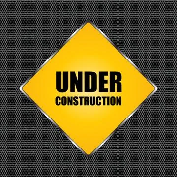 Under construction background with chrome metal grid design, vector illustrat Stock Illustration