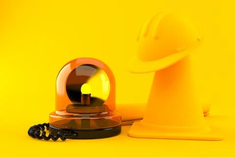 Under construction background with emergency siren Stock Illustration