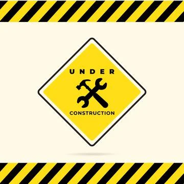Under construction background with hammer and pliers. Silhouette of hammer Stock Illustration
