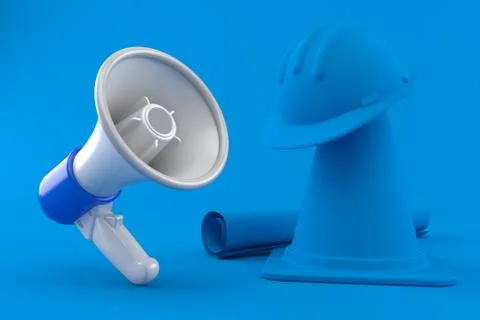 Under construction background with megaphone Stock Illustration