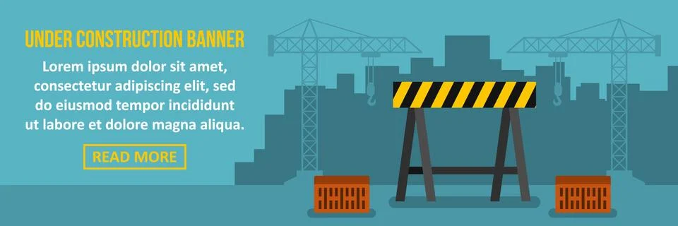 Under construction banner horizontal concept Stock Illustration