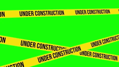 Under Construction Barricade 4K Animation, Green Screen for Chroma Key Use Видео 171810596