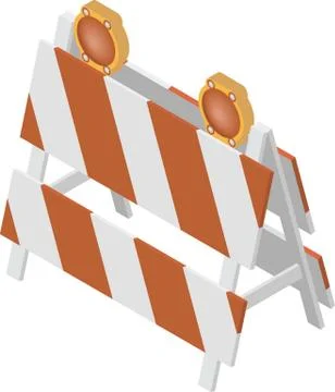 Under construction barrier Stock Illustration