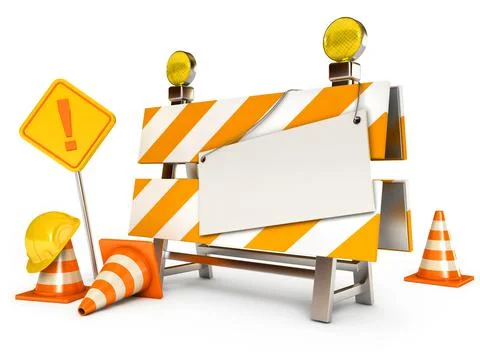 Under construction barrier Stock Illustration