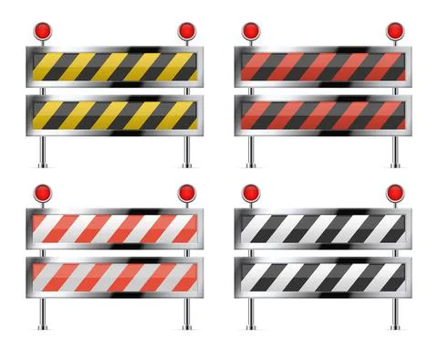 Under construction barriere for road Stock Illustration
