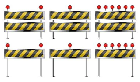 Under construction barriere for road Illustrazione stock