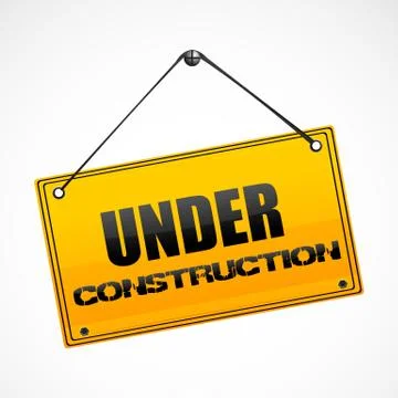 Under construction board Illustrazione stock