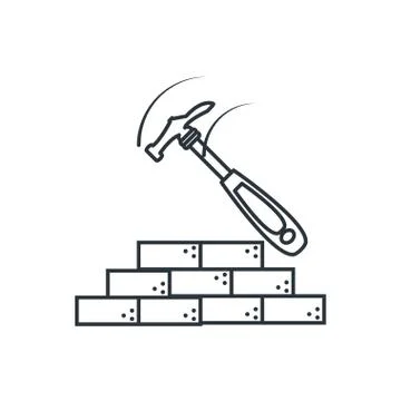 Under construction bricks design vector ilustration Stock Illustration