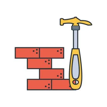 Under construction bricks design vector ilustration Stock Illustration