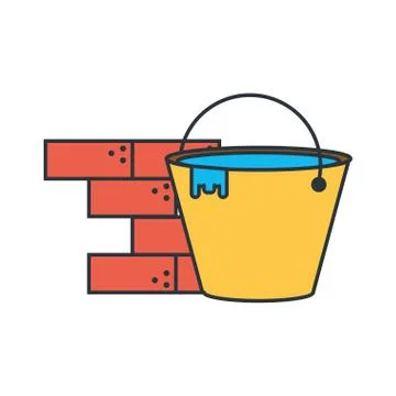 Under construction bricks design vector ilustration Stock Illustration