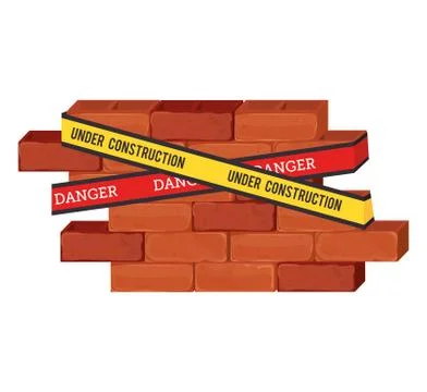 Under construction bricks Stock Illustration