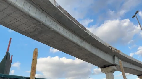 Under Construction Bridge in Dubai. Infrastructure Development. 스톡 동영상 332554729