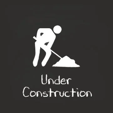 Under Construction Chalkboard Illustration Stock Illustration