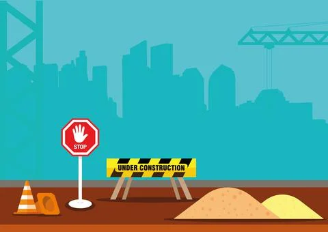 Under Construction Clip Art Vector Illustration Stock Illustration