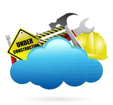 Under construction cloud computing concept イラスト素材