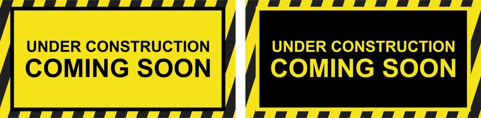 Under Construction Coming Soon Warning Sign Stock Illustration