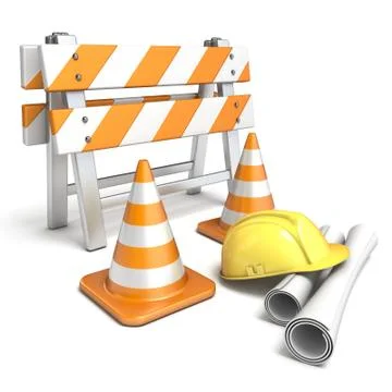 Under construction concept 3D Stock Illustration