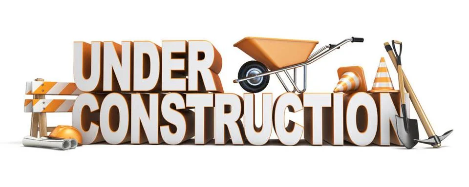 Under construction concept 3D Under construction concept 3D render illustr... Foto stock