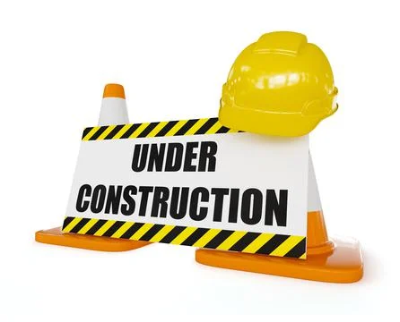 Under construction concept background orange highway traffic construction cones 스톡 일러스트