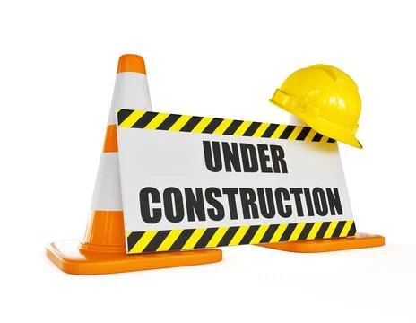 Under construction concept background orange highway traffic construction cones 스톡 일러스트
