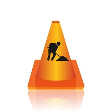Under construction cone vector illustration Stock Illustration
