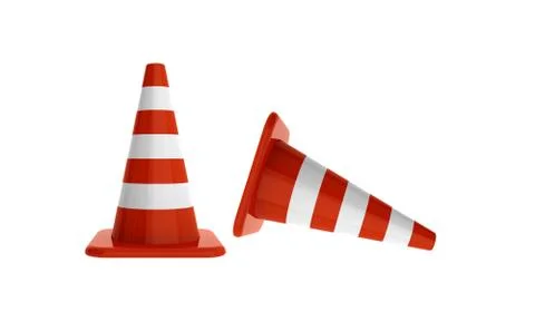 Under construction. Cones Stock Photos