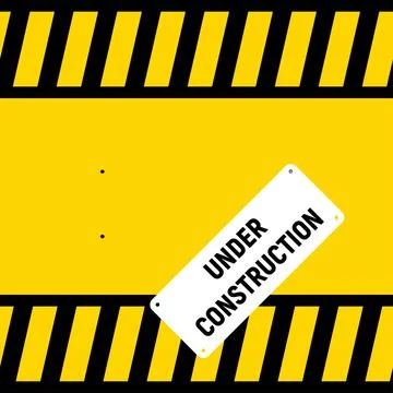 Under construction design tape warning banner, website development concept. V Stock Illustration