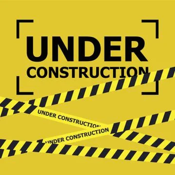 Under construction design, website development concept. Warning tape banner Stock Illustration