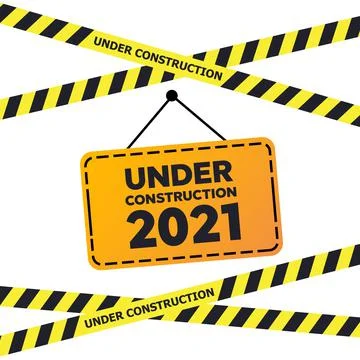 Under construction design, website development concept. Warning tape banner Stock Illustration