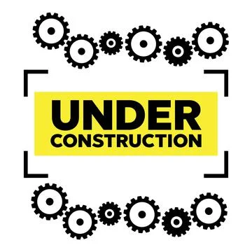 Under construction design, website development concept. Warning tape banner Stock Illustration