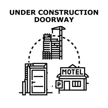 Under construction doorway concept vector illustration Stock Illustration