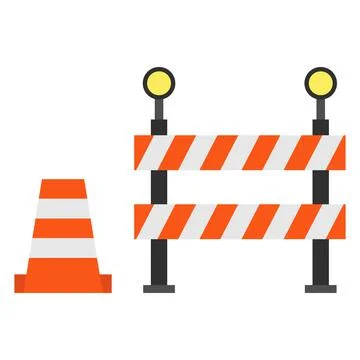 Under construction flat clipart vector illustration Stock Illustration