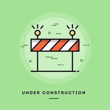 Under construction, flat design thin line banner Illustrazione stock