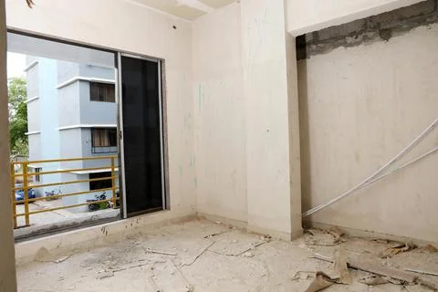 A under construction flat in a under construction building Stock Photos