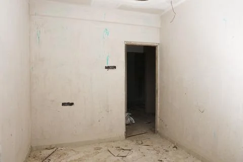 A under construction flat in a under construction building Stock Photos