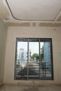 A under construction flat in a under construction building Stock Photos