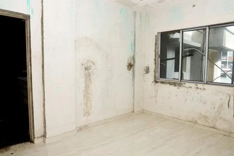 A under construction flat in a under construction building Stock Photos