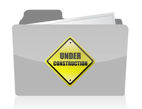 Under construction folder illustration design over white Illustrazione stock