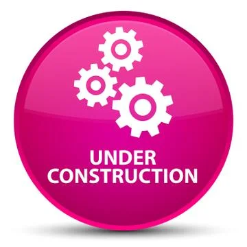 Under construction (gears icon) special pink round button Stock Illustration