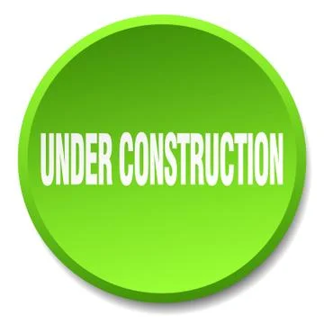 Under construction green round flat isolated push button Illustrazione stock