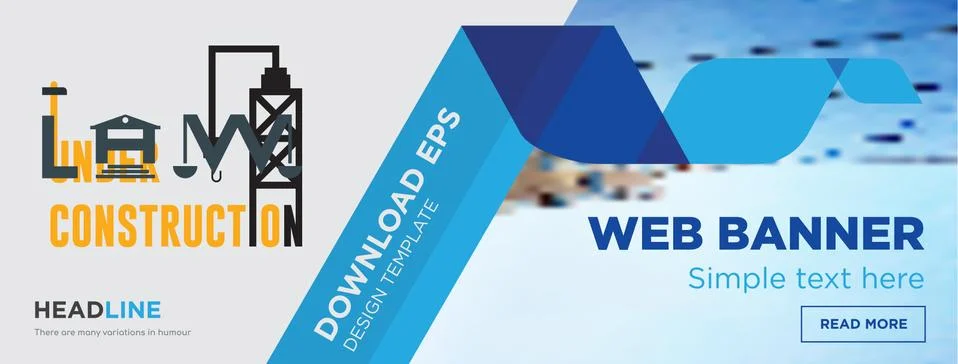 Under construction horizontal webpage banner template design with flat icon a Illustrazione stock gratuita