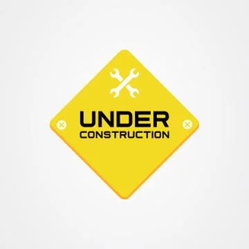 Under construction icon vector template Illustrazione stock